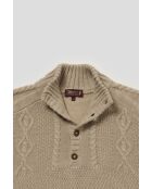 Luxe gebreide trui met hoge hals Lucas in ecru stijl