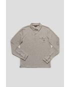 Polo manches longues motif chevron Charles gris clair