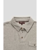 Polo manches longues motif chevron Charles gris clair