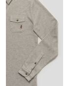 Polo manches longues motif chevron Charles gris clair