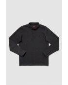 Polo manches longues façon sweatshirt en coton Adrien gris anthracite