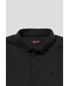Polo manches longues façon sweatshirt en coton Adrien gris anthracite