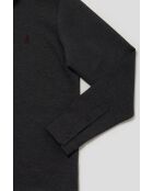 Polo manches longues façon sweatshirt en coton Adrien gris anthracite