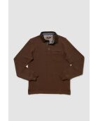 Polo manches longues chaud en coton Clément marron clair