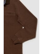 Polo manches longues chaud en coton Clément marron clair