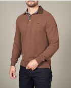 Polo manches longues chaud en coton Clément marron clair