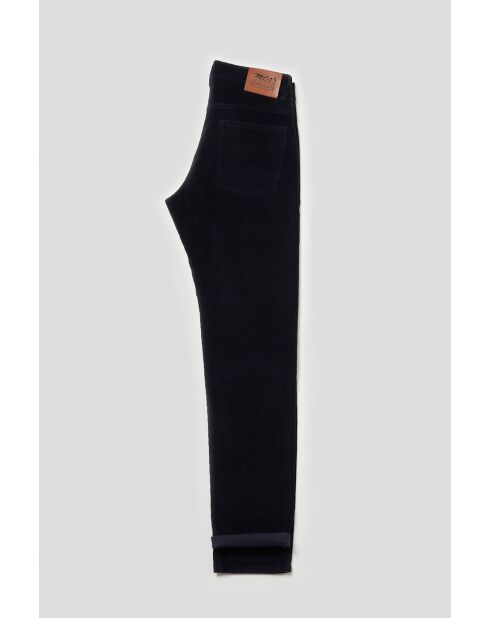Pantalon 5 poches en velour côtelé Simon bleu marine