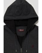 Sudadera Georges de algodón pesado gris antracita con capucha y cremallera