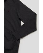 Sudadera Georges de algodón pesado gris antracita con capucha y cremallera