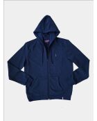Victor Kapuzenpullover aus Baumwolle mit Reißverschluss in Marineblau, Weiß und Rot