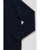 Polo Guillaume estilo sudadera de manga larga de algodón azul marino