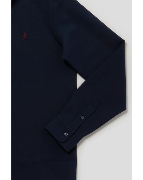 Polo Guillaume estilo sudadera de manga larga de algodón azul marino