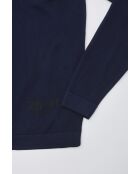 Pull coton col tunisien en coton Théo bleu marine