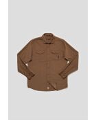 Camicia Jérôme in velluto a coste tinta unita marrone chiaro con due tasche