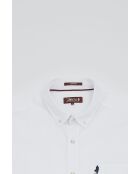 Chemise unie en popeline de coton Florian blanche