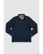 Polo de manga larga cálido de algodón Édouard azul vaquero