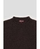Jersey Gabriel de cuello alto de punto con pedrería marrón beige