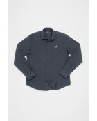 Camicia Julien in popeline di cotone elasticizzato tinta unita grigio antracite