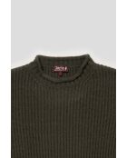 Pull col roulotté en maille perlée Hugo vert kaki