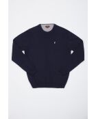 Pull col rond en laine Vincent bleu marine