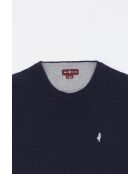Pull col rond en laine Vincent bleu marine