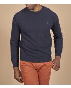 Pull col rond en laine Vincent bleu marine