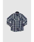 Chemise à grand carreaux en coton Thomas bleu denim