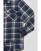 Chemise à grand carreaux en coton Thomas bleu denim