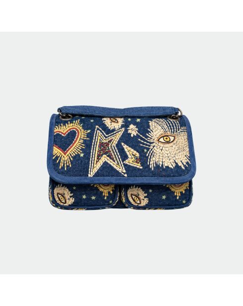 Sac bandouliere Theresa en cuir cosmique - 23,5 x 17 cm
