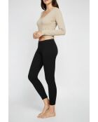 Leggings de algodón negros de cintura alta Amélia