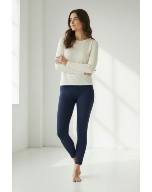 Middernachtblauwe Alix katoenen legging met hoge taille