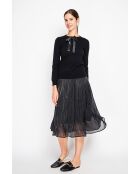 Candice sweater ronde hals strik lange mouwen zwart
