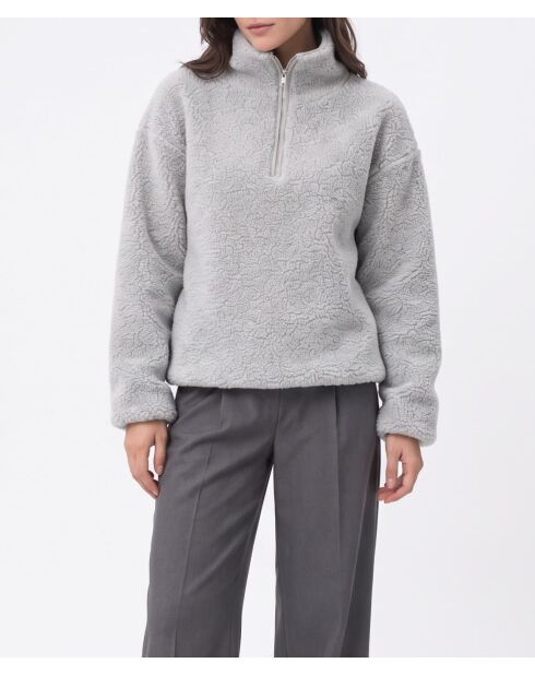 Carla Wollpullover mit Stehkragen und langen Ärmeln aus Flanell