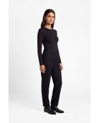 Alicia schwarzer Body aus Baumwolle mit Rundhalsausschnitt