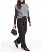 Sonia wollen poncho-trui met ronde hals, mouwloos flanel