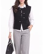 Gilet en laine Valéria sans manches noir