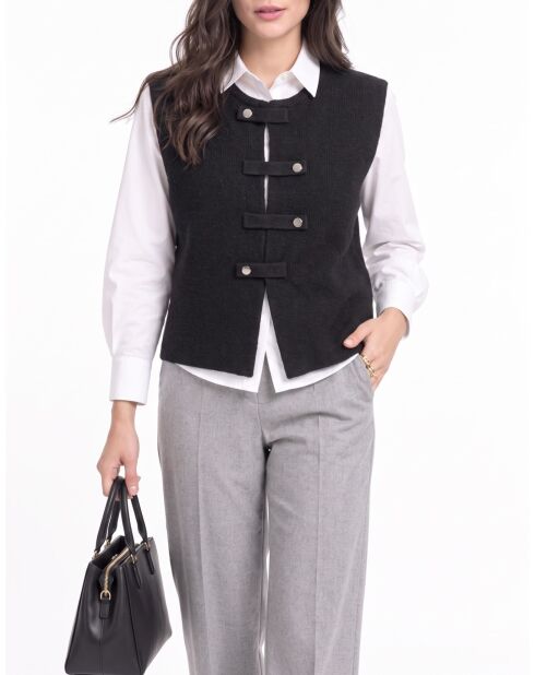 Gilet en laine Valéria sans manches noir