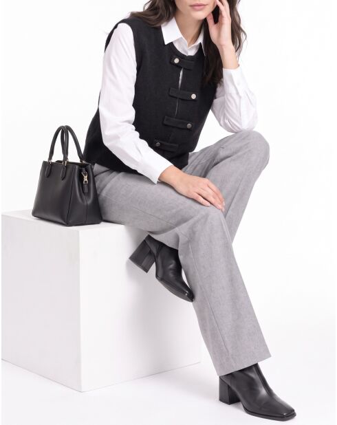 Gilet en laine Valéria sans manches noir