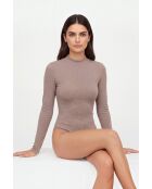 Body estilo desierto de manga larga con cuello alto de algodón Agathe