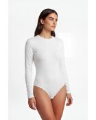 Body en coton Agnès col roulé manches longues naturel