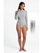 Body de algodón aglaé con cuello alto, mangas largas, franela