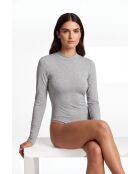 Body de algodón aglaé con cuello alto, mangas largas, franela
