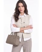 Gilet en laine Tiphaine sans manches crème