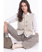 Gilet en laine Tiphaine sans manches crème