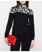 Maglia nera a collo alto a manica lunga Mafalda