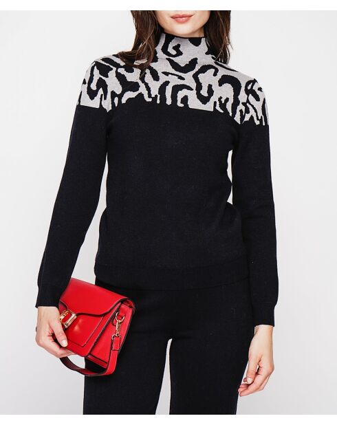 Maglia nera a collo alto a manica lunga Mafalda