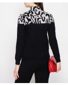 Maglia nera a collo alto a manica lunga Mafalda