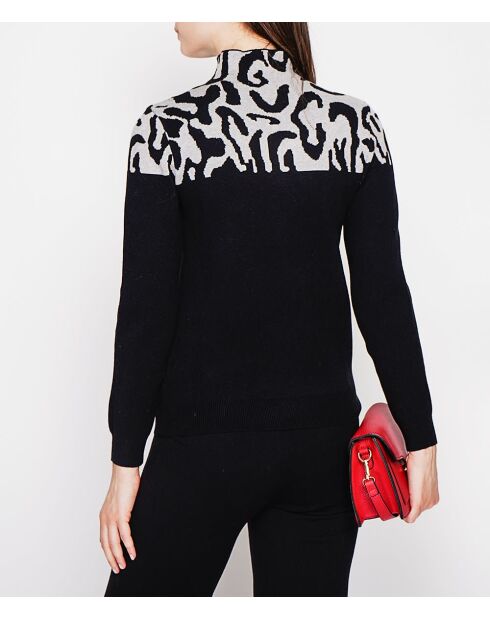 Maglia nera a collo alto a manica lunga Mafalda