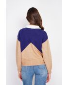 Maïa Pullover mit Trucker-Kragen, lange Ärmel, Nougat