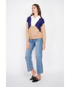 Maïa Pullover mit Trucker-Kragen, lange Ärmel, Nougat